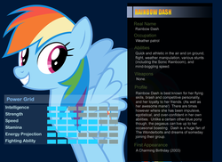 Size: 1100x800 | Tagged: safe, artist:pika-robo, rainbow dash, g4, bio, profile, ultimate marvel vs capcom 3