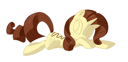 Size: 685x335 | Tagged: safe, artist:reuniclus, rarity, food pony, original species, g4, chocolate, solo