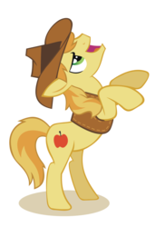 Size: 2043x2810 | Tagged: safe, artist:kna, braeburn, earth pony, pony, g4, cowboy hat, hat, high res, male, rearing, simple background, solo, stallion, transparent background, vector