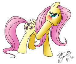 Size: 500x420 | Tagged: safe, artist:theflamingalberto, fluttershy, pony, g4, female, solo