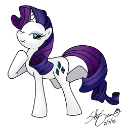 Size: 1003x1016 | Tagged: safe, artist:theflamingalberto, rarity, pony, g4, female, solo