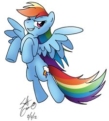 Size: 972x1082 | Tagged: safe, artist:theflamingalberto, rainbow dash, pony, g4, female, solo