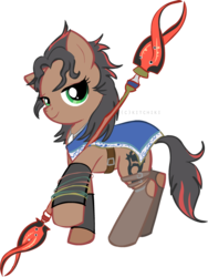 Size: 598x795 | Tagged: safe, artist:kitchiki, final fantasy, ponified, simple background, solo, transparent background