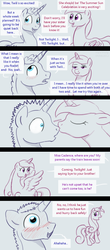 Size: 500x1132 | Tagged: safe, artist:haretrinity, princess cadance, shining armor, pony, g4, alternate hairstyle, comic, kissing, younger