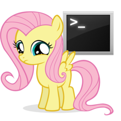 Size: 600x600 | Tagged: safe, artist:blackm3sh, artist:kittyhawk-contrail, fluttershy, g4, female, filly, filly fluttershy, icon, terminal, younger