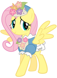 Size: 2200x3000 | Tagged: safe, artist:mihaaaa, fluttershy, pegasus, pony, g4, green isn't your color, clothes, dress, female, hat, high res, simple background, solo, transparent background, vector