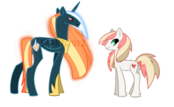 Size: 800x489 | Tagged: safe, artist:sambragg, oc, oc only, oc:shining heart, oc:starfyre, alicorn, earth pony, pony, official content