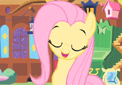 Size: 536x374 | Tagged: safe, screencap, fluttershy, pony, g4, stare master, :t, animated, animated screencap, cute, eyes closed, female, inhaling, mawshot, nose in the air, open mouth, puffy cheeks, smiling, solo, tongue out, uvula