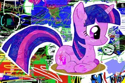 Size: 1200x800 | Tagged: safe, artist:neeshoof, twilight sparkle, pony, g4, female, prone, smiling, solo, wat