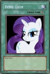 Size: 333x493 | Tagged: safe, rarity, pony, unicorn, g4, bend over, female, mare, solo, yu-gi-oh!