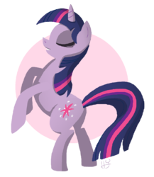 Size: 512x591 | Tagged: safe, artist:lunardawn, twilight sparkle, pony, unicorn, g4, eyes closed, female, mare, rearing, simple background, solo, transparent background, unicorn twilight