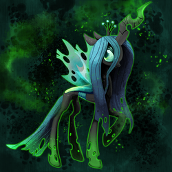 Size: 1040x1040 | Tagged: safe, artist:catbeecache, queen chrysalis, changeling, changeling queen, g4, crown, female, jewelry, regalia