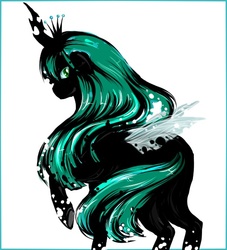 Size: 500x550 | Tagged: safe, artist:na-no-chan, queen chrysalis, changeling, changeling queen, g4, crown, female, jewelry, regalia