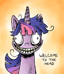 Size: 450x525 | Tagged: safe, artist:lilnanny, twilight sparkle, pony, g4, insanity, solo, twilight snapple, welcome to the herd