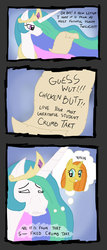 Size: 450x1050 | Tagged: safe, artist:lilnanny, princess celestia, oc, oc:crumb tart, pony, g4, letter, soul eater