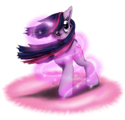 Size: 900x868 | Tagged: safe, artist:cattensu, twilight sparkle, pony, unicorn, g4, female, looking at you, magic, mare, simple background, solo, transparent background, unicorn twilight
