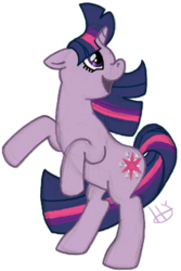 Size: 269x403 | Tagged: safe, artist:lunardawn, twilight sparkle, pony, unicorn, g4, female, happy, mare, open mouth, rearing, simple background, solo, transparent background, unicorn twilight