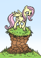 Size: 1093x1569 | Tagged: safe, artist:wolframclaws, fluttershy, pony, g4, female, hill, solo