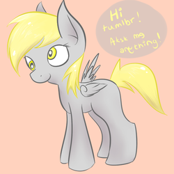 Size: 500x500 | Tagged: safe, artist:lilfaux, derpy hooves, ask lil derpy, g4, ask, filly, tumblr