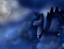 Size: 2500x1920 | Tagged: safe, artist:kohai-no-kisshou, princess luna, pony, g4, female, moon, solo