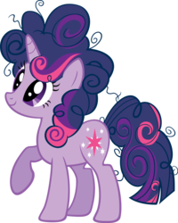 Size: 3691x4604 | Tagged: safe, artist:moongazeponies, twilight sparkle, pony, unicorn, g4, alternate hairstyle, female, mare, raised hoof, simple background, smiling, solo, transparent background, unicorn twilight