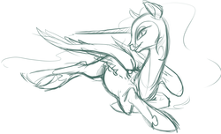 Size: 1277x776 | Tagged: safe, artist:php27, nightmare moon, alicorn, pony, g4, female, monochrome, sketch, solo