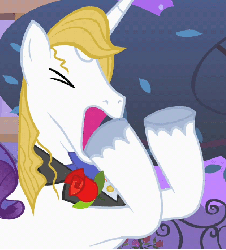 Size: 400x442 | Tagged: safe, screencap, prince blueblood, pony, unicorn, g4, the best night ever, animated, cropped, male, solo, stallion