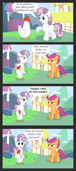 Size: 1466x3303 | Tagged: safe, artist:041744, scootaloo, sweetie belle, chicken, pegasus, pony, unicorn, g4, comic, scootachicken, sweetie fail, sweetiedumb