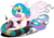 Size: 800x560 | Tagged: safe, artist:theartrix, princess celestia, alicorn, pony, g4, cute, cutelestia, female, go kart, go-kart, happy, irrational exuberance, kart, mario kart, ponykart, racer, simple background, solo, spread wings, transparent background