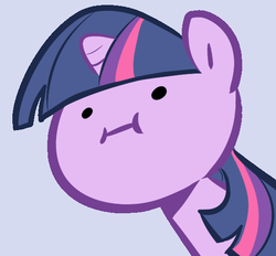 Size: 554x515 | Tagged: safe, artist:haloreplicas, artist:the guy that does the reaction face vectors, twilight sparkle, pony, unicorn, g4, :i, blue background, bust, face, female, mare, portrait, reaction image, simple background, solo, vector, wut face