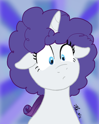 Size: 800x1000 | Tagged: safe, artist:the_gneech, rarity, pony, g4, afro, alternate hairstyle, female, frority, solo
