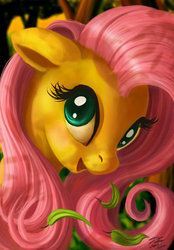 Size: 600x862 | Tagged: safe, artist:tsitra360, fluttershy, pegasus, pony, g4, cute, female, floppy ears, looking at you, mare, open mouth, shyabetes, solo