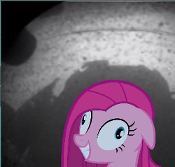 Size: 269x257 | Tagged: safe, pinkie pie, earth pony, pony, g4, contemplating insanity, curiosity, irl, mars, mars landing, photo, pinkamena diane pie, ponies in real life, vector