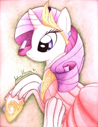 Size: 2236x2891 | Tagged: safe, artist:twintailsinc, rarity, pony, g4, clothes, dress, high res, jewelry, solo, tiara, traditional art
