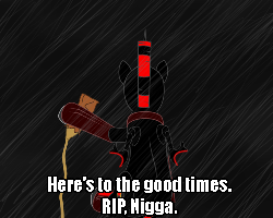 Size: 500x400 | Tagged: safe, oc, oc only, oc:niggertron, animated, feels bad man, ponibooru, red and black oc