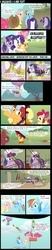 Size: 600x2880 | Tagged: safe, artist:yudhaikeledai, apple bloom, applejack, big macintosh, fluttershy, pinkie pie, rainbow dash, rarity, spike, sweetie belle, twilight sparkle, earth pony, pony, g4, comic, fourth wall, hot air balloon, male, mane seven, mane six, rocket, stallion, twinkling balloon