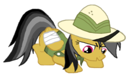 Size: 500x301 | Tagged: safe, artist:blank hooves, daring do, pegasus, pony, g4, bandage, hat, simple background, solo, transparent background