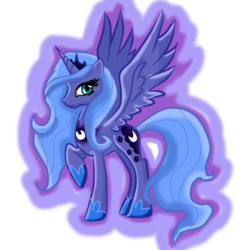 Size: 900x900 | Tagged: safe, artist:blusxshadow12, princess luna, pony, g4, female, raised hoof, s1 luna, simple background, solo, transparent background