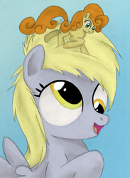 Size: 2545x3485 | Tagged: safe, artist:hewison, carrot top, derpy hooves, golden harvest, pony, g4, cute, cutie top, filly, high res, tiny, tiny ponies