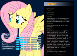 Size: 1100x800 | Tagged: safe, artist:pika-robo, fluttershy, g4, bio, profile, ultimate marvel vs capcom 3