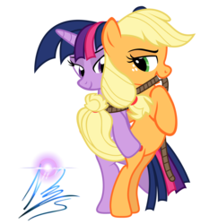 Size: 5824x6000 | Tagged: safe, artist:nightmaremoons, applejack, twilight sparkle, earth pony, pony, g4, absurd resolution, bedroom eyes, bipedal, bondage, female, legs together, lesbian, mare, mouth hold, rope, ship:twijack, shipping, simple background, transparent background