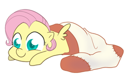 Size: 650x400 | Tagged: safe, artist:egophiliac, edit, fluttershy, g4, clothes, cute, filly, recolor, sock, sock filly, socks