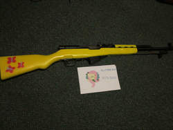 Size: 1000x750 | Tagged: safe, fluttershy, g4, gun, gunified, irl, my little arsenal, photo, rifle, sks, weapon