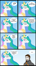 Size: 1250x2250 | Tagged: safe, princess celestia, human, princess molestia, g4, comic, crossover, gordon freeman, half-life