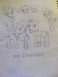 Size: 900x1200 | Tagged: safe, artist:wolfgirl-rawr, ikki, jinora, meelo, pema, ponified, rohan, tenzin, the legend of korra