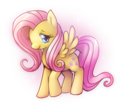 Size: 611x524 | Tagged: dead source, safe, artist:kawiku, fluttershy, pegasus, pony, g4, female, mare, simple background, solo, sparkles, spread wings, transparent background, wings