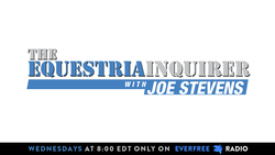 Size: 1280x720 | Tagged: safe, entertainment, equestria inquirer, everfree radio, joe stevens, jon stewart, logo, parody, poison joke, program, promo, text, the daily show