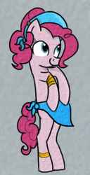 Size: 178x347 | Tagged: safe, artist:bloodorangesorbet, pinkie pie, earth pony, pony, friendship is witchcraft, g4, bipedal, clothes, solo