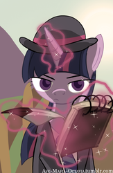 Size: 650x1000 | Tagged: safe, artist:zedrin, twilight sparkle, pony, unicorn, g4, clothes, costume, detective, feather, female, hat, levitation, looking at you, magic, necktie, notepad, police, solo, suit, telekinesis, twilight sparkle is not amused, unamused, unicorn twilight, writing