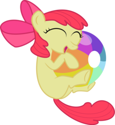 Size: 2588x2810 | Tagged: safe, artist:darkthorus, apple bloom, earth pony, pony, g4, beach ball, female, filly, foal, high res, simple background, solo, transparent background